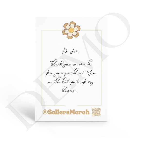 4” x 6” Retro Flower Thank You Cards for Resellers - Blank Note Card Pack - Picture 3 of 5
